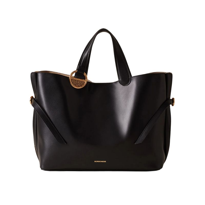 BORBONESE - BRIDLE SHOPPING MEDIUM - Nero Op naturale BORBONESE - BRIDLE SHOPPING MEDIUM - Nero Op naturale