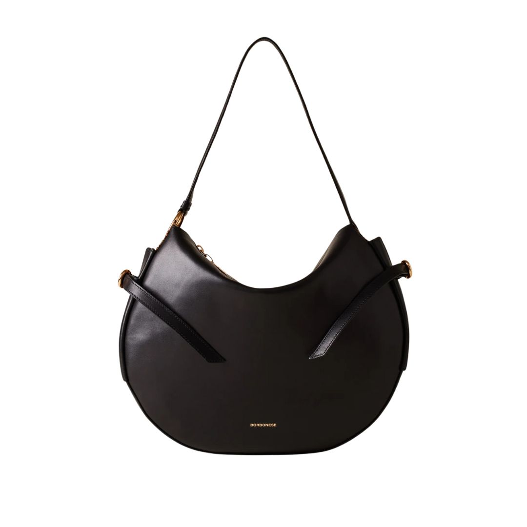 BORBONESE - BRIDLE BORSA HOBO MEDIUM - Nero Op Natural BORBONESE - BRIDLE BORSA HOBO MEDIUM - Nero Op Natural