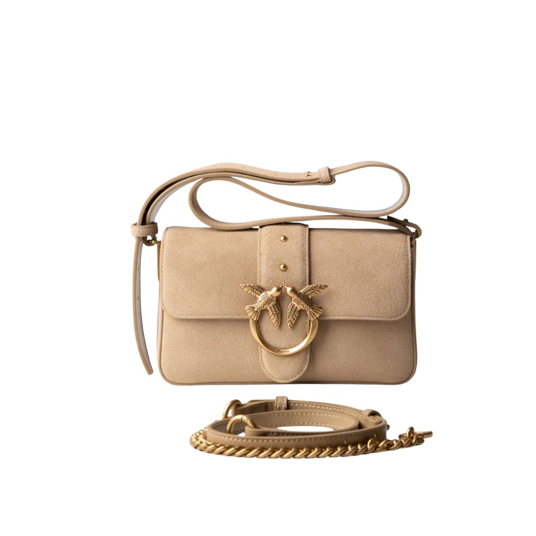 PINKO - Borsa a Tracolla In Suede - Beige PINKO - Borsa a Tracolla In Suede - Beige