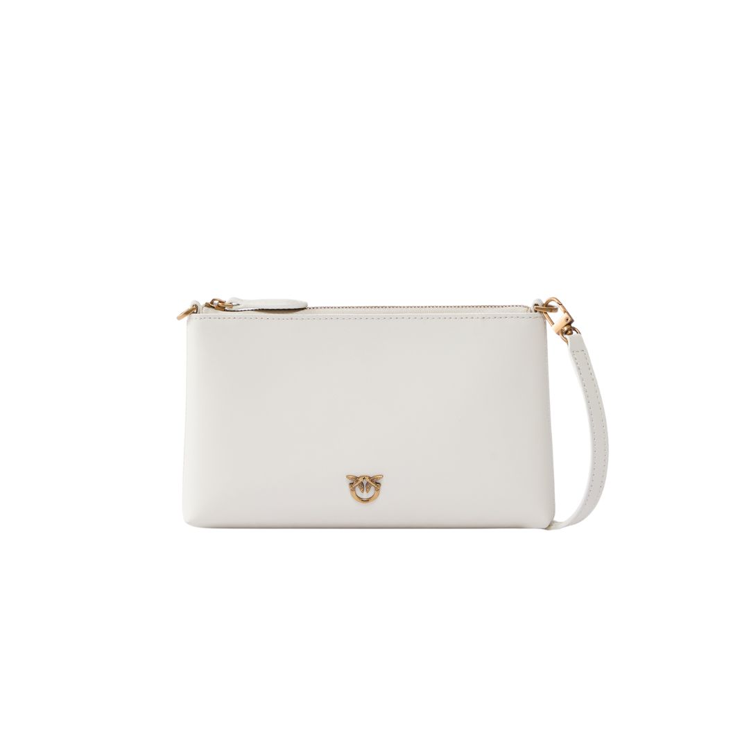 PINKO - Pochette piatta in pelle con logo Love Birds - Bianco PINKO - Pochette piatta in pelle con logo Love Birds - Bianco