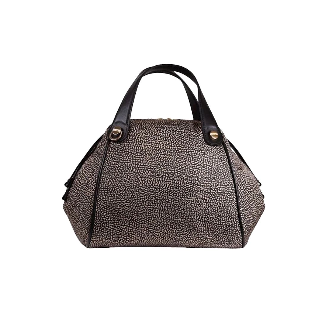 BORBONESE -A mano Medium Nylon - Op Natural/Black