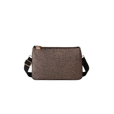 BORBONESE - Eco Line tracolla Doppia Zip Small Nylon - Op Natural/Black