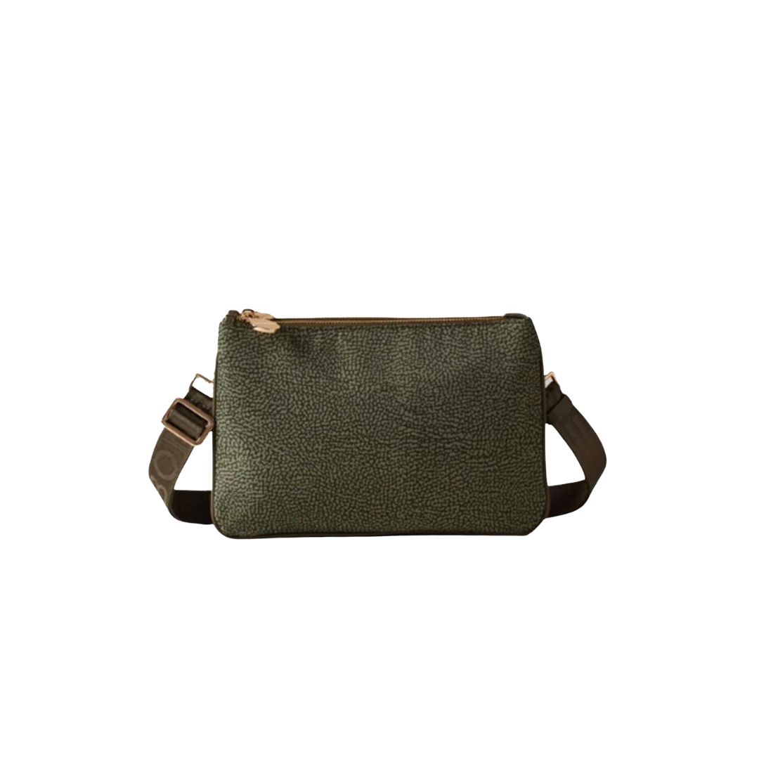 BORBONESE - Eco Line tracolla Doppia Zip Small Nylon - Laurel