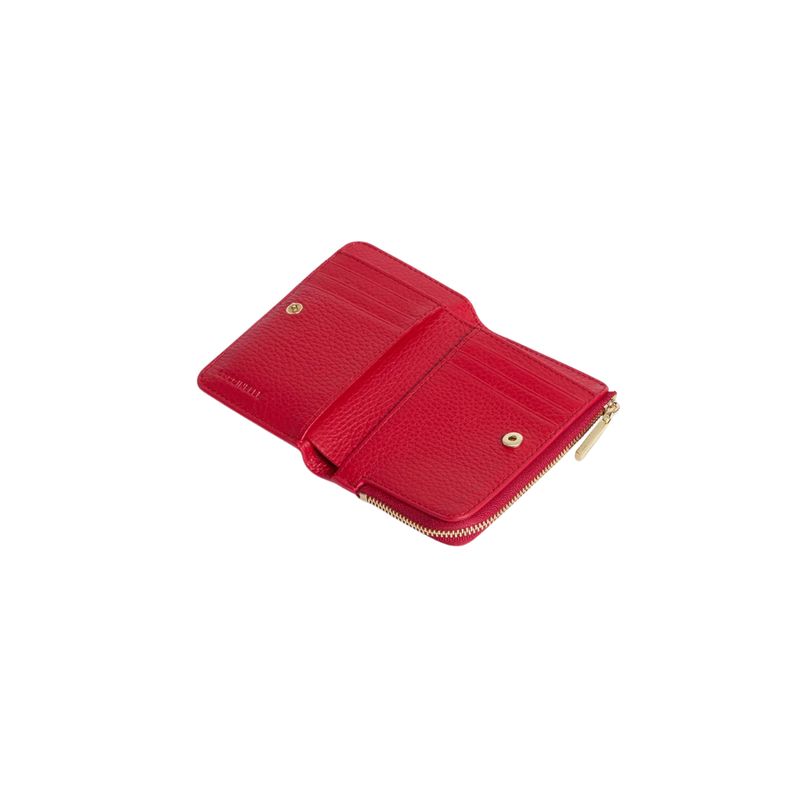 COCCINELLE - Metallic Soft Portafoglio compatto con zip - Scarlet