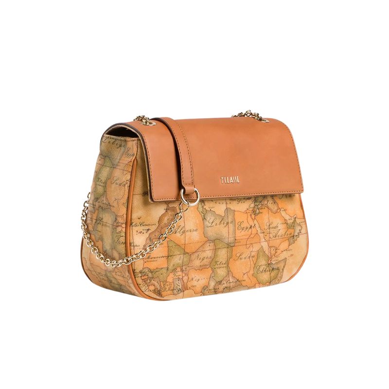 ALVIERO MARTINI - Geo Classic Borsa mini con battente in pelle - Natural