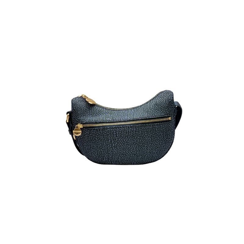 BORBONESE - Luna Bag Mini Nylon Riciclato OP con zip - Blue Lapis