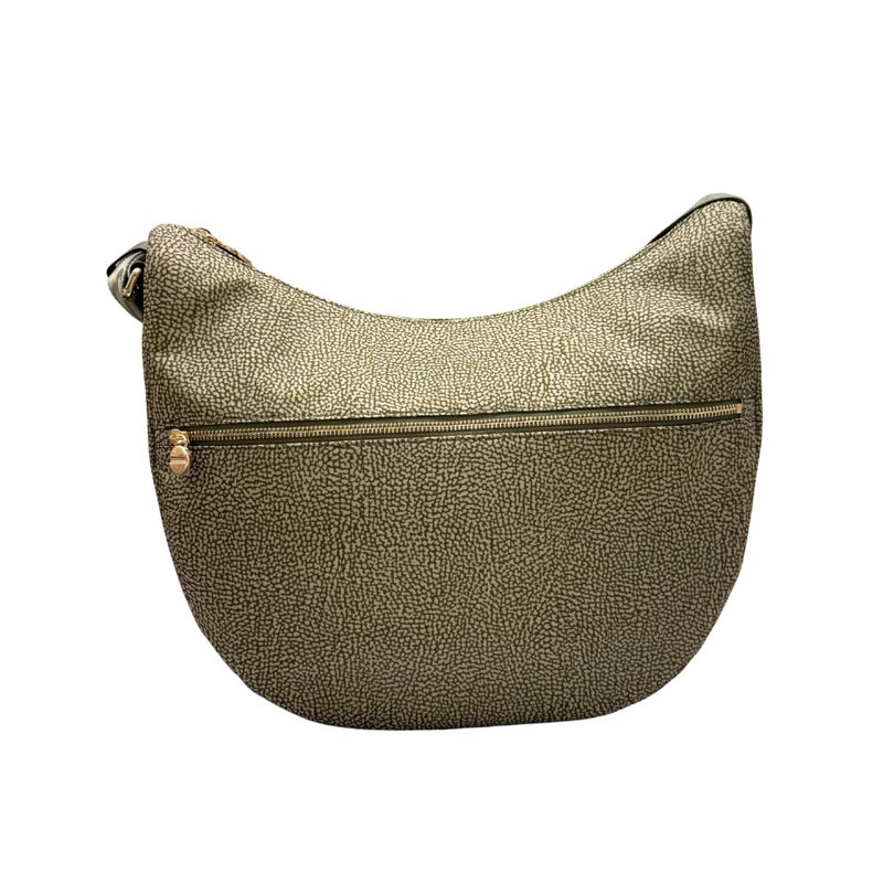 BORBONESE - Luna Bag Medium Nylon Riciclato OP con zip - Olive BORBONESE - Luna Bag Medium Nylon Riciclato OP con zip - Olive
