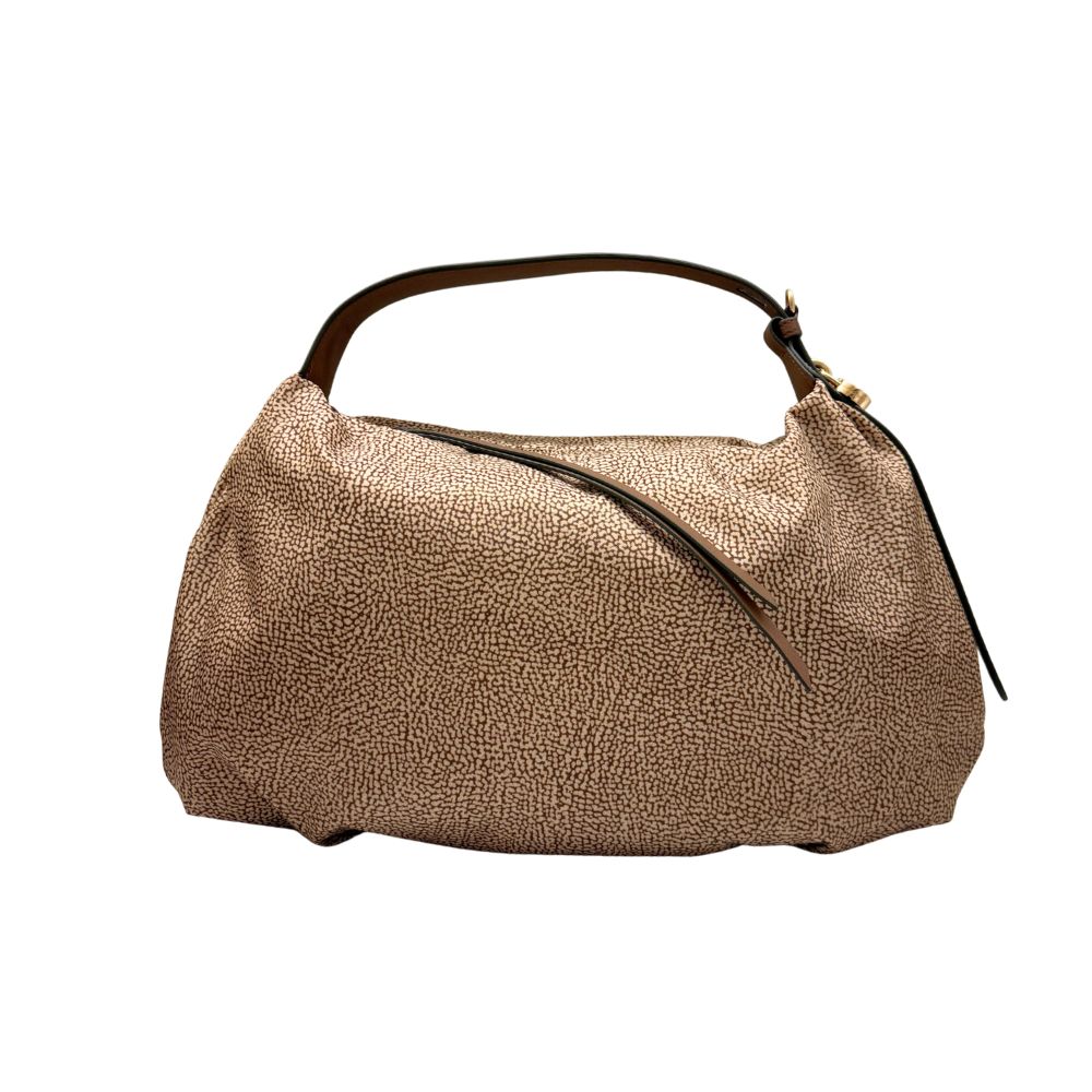 BORBONESE - Prive Borsa Hobo M - Beige/Brown
