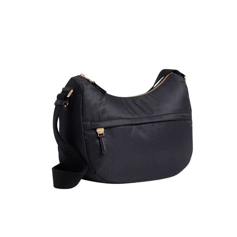BORBONESE - Luna Bag Middle Nylon Riciclato OP - Dark Black