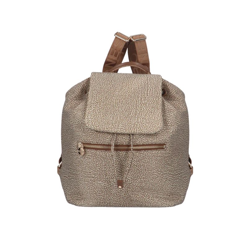 BORBONESE - Zaino Medium Nylon Riciclato OP - Beige/Brown