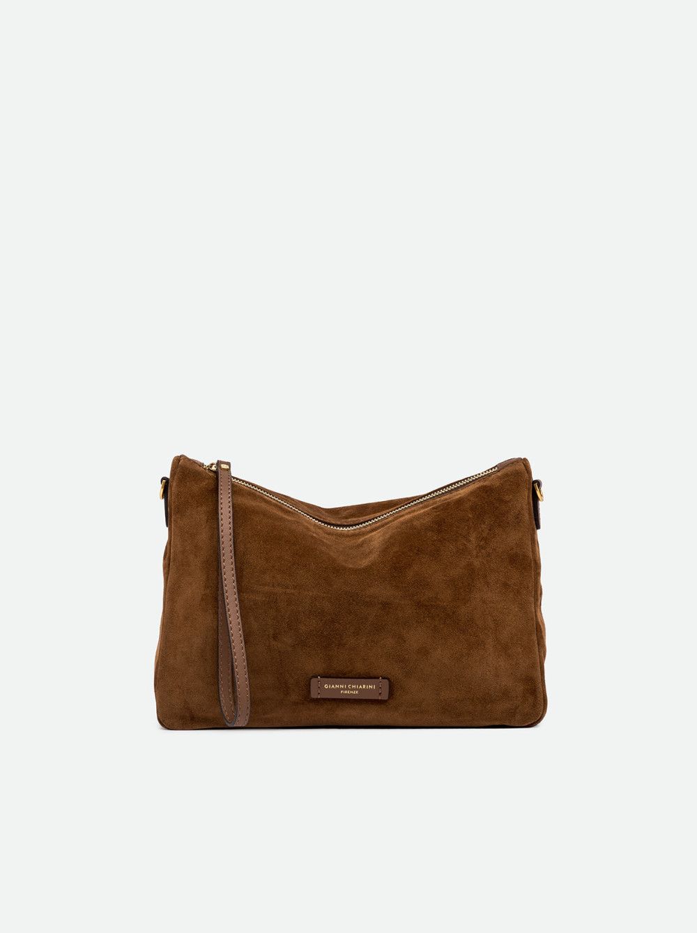 GIANNI CHIARINI - Nora Pouch grande scamosciata - Cognac