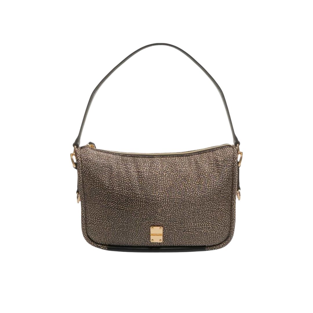 BORBONESE - Borsa  a spalla Cahier -  Op Natural/Black