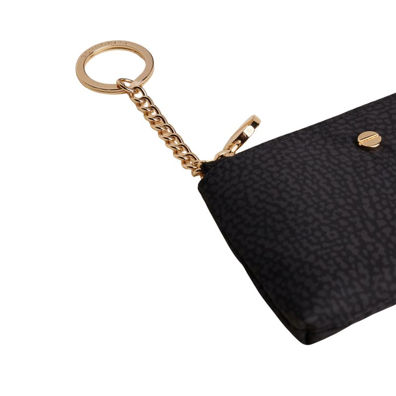 BORBONESE - Portachiavi Bustina Nylon Riciclato - Dark Black