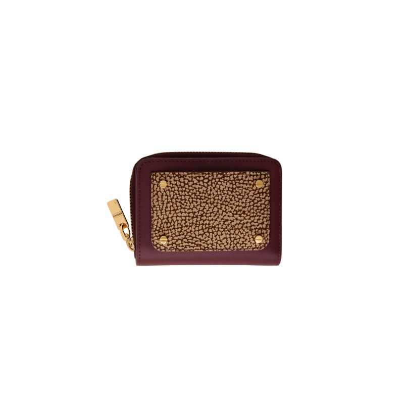 BORBONESE - Portafoglio zip around Small - Merlot/Op Natural