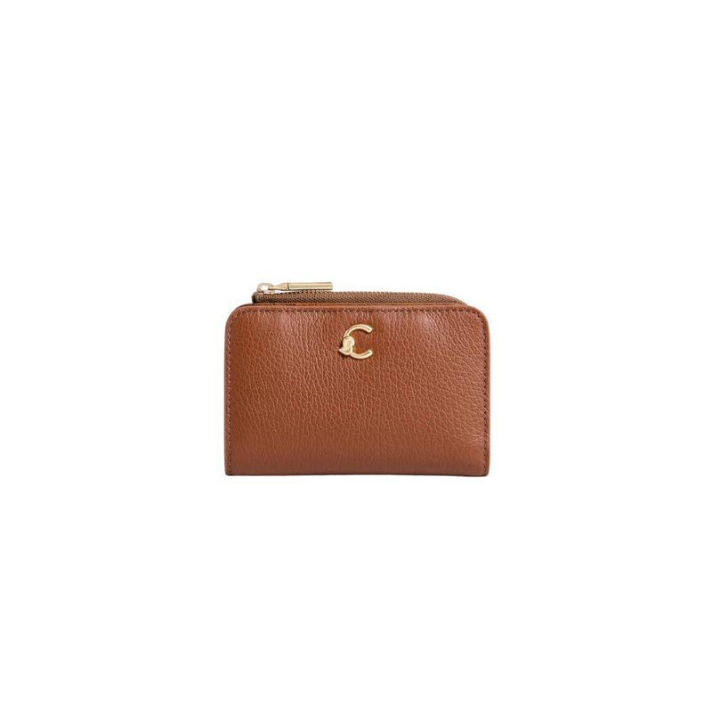 COCCINELLE - C-Me Portafoglio compatto con zip - Cognac COCCINELLE - C-Me Portafoglio compatto con zip - Cognac