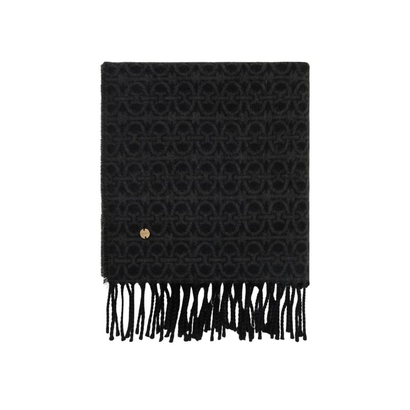 COCCINELLE - Sciarpa Monogram Wool - Multi Noir COCCINELLE - Sciarpa Monogram Wool - Multi Noir