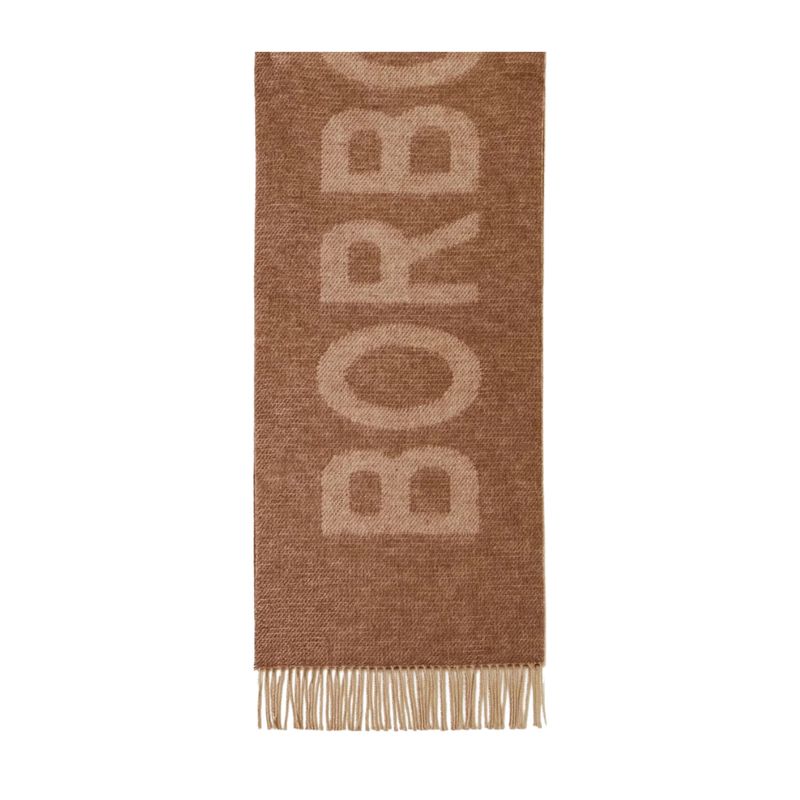 BORBONESE - Sciarpa Logo grande - Brown/Beige BORBONESE - Sciarpa Logo grande - Brown/Beige