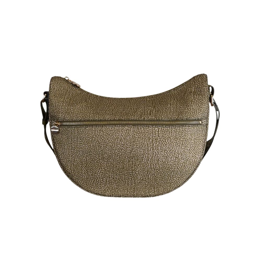 BORBONESE - Luna Bag Middle Nylon Riciclato OP con zip - Olive BORBONESE - Luna Bag Middle Nylon Riciclato OP con zip - Olive