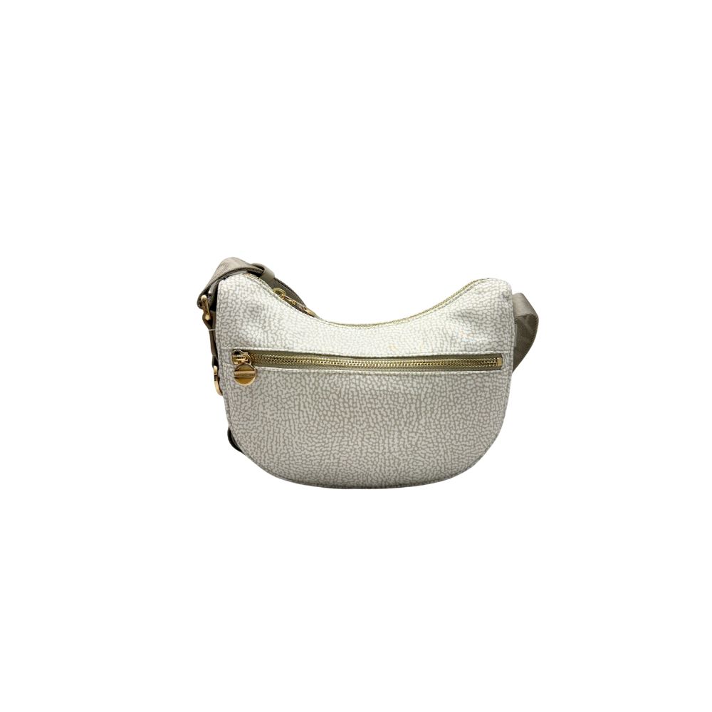 BORBONESE - Luna Bag Mini Nylon Riciclato OP con zip - White Cotton