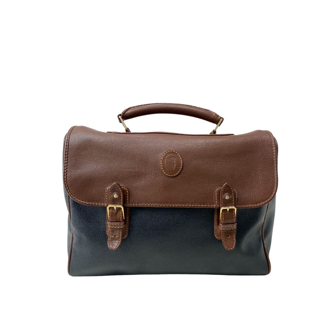 TRUSSARDI - Bauletto/cartella vintage - Nero/Cuoio TRUSSARDI - Bauletto/cartella vintage - Nero/Cuoio