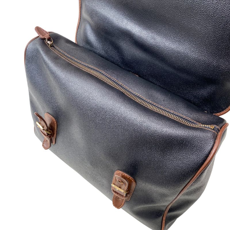 TRUSSARDI - Bauletto/cartella vintage - Nero/Cuoio