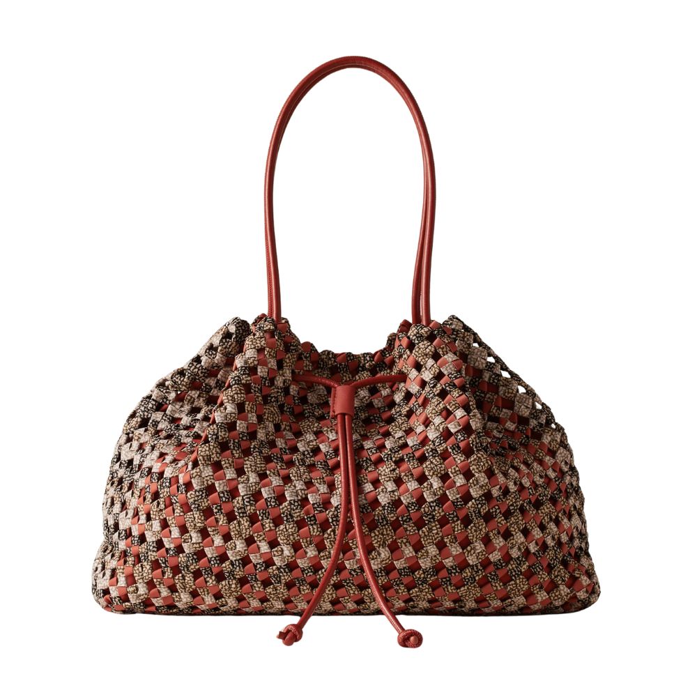 BORBONESE - La Nido Shopping Large - Multicolour Op/Red Papaya