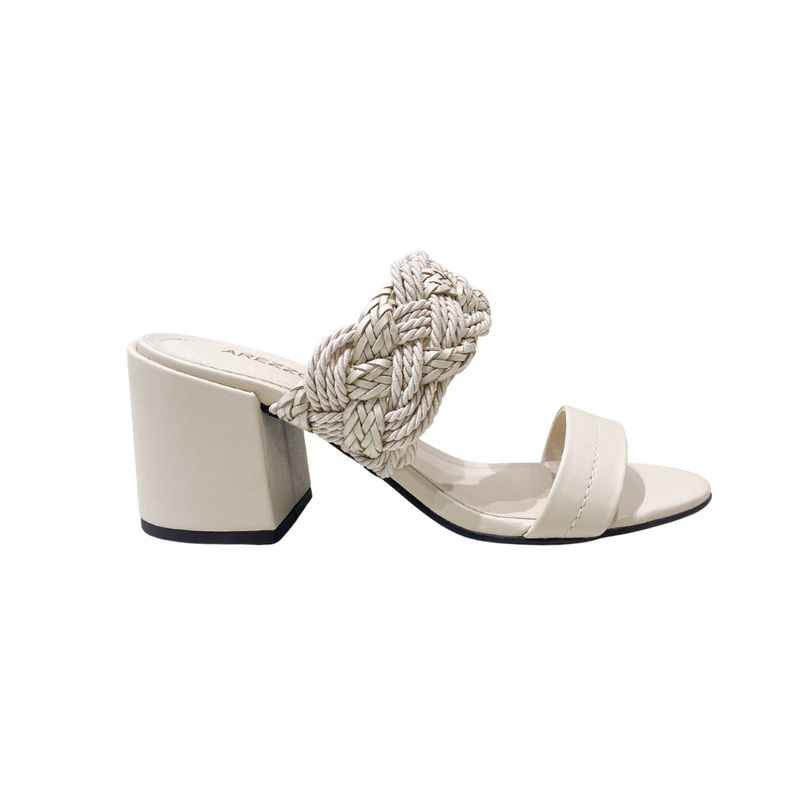 AREZZO - Sandalo con fascia pelle intrecciata - Pannacotta