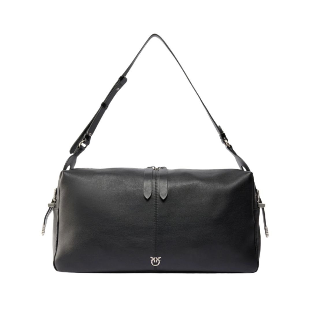 PINKO - Borsa a spalla grande Keeper Bag in pelle new biker - Nero