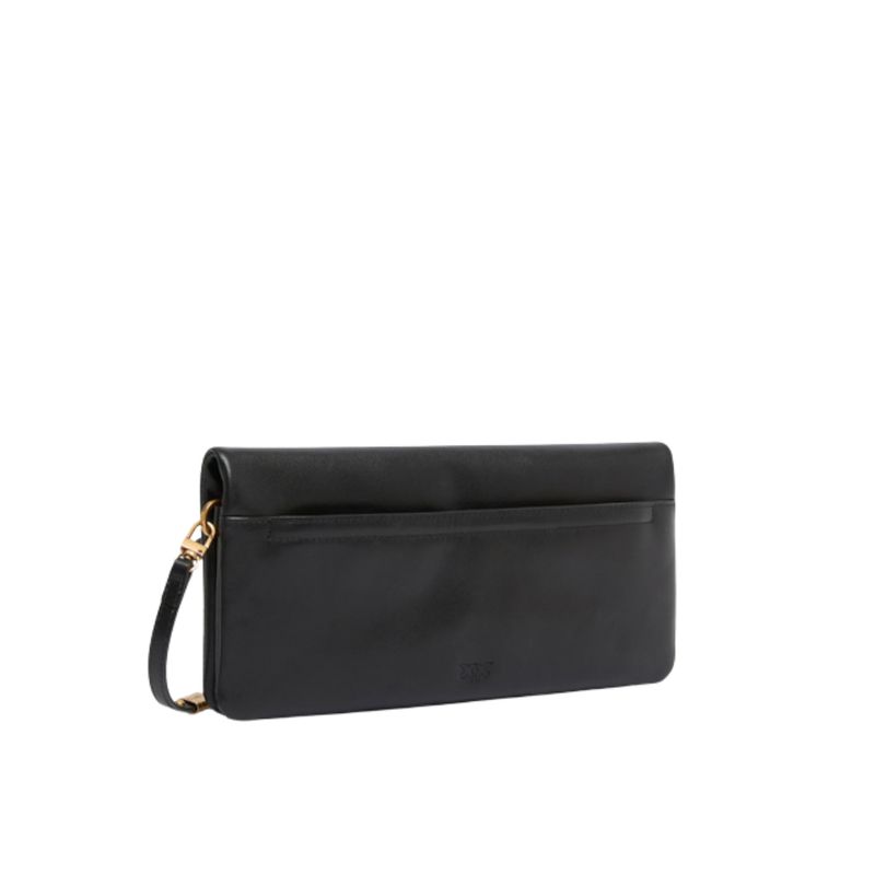 PINKO - Pochette a tracolla media Love Bag Click Soft Horizontal in pelle - Nero