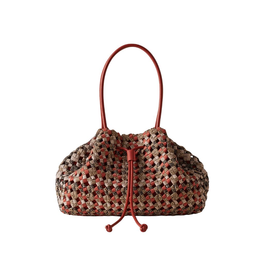 BORBONESE - La Nido Borsa Shopping Medium - Multicolour Op/Red/Papaya