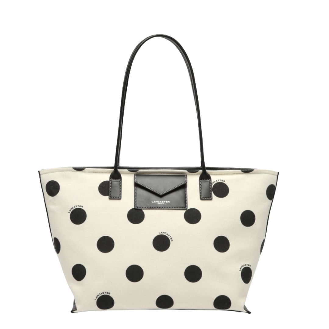 LANCASTER - Canvas KBA Mini shopping - Pois/Ecru