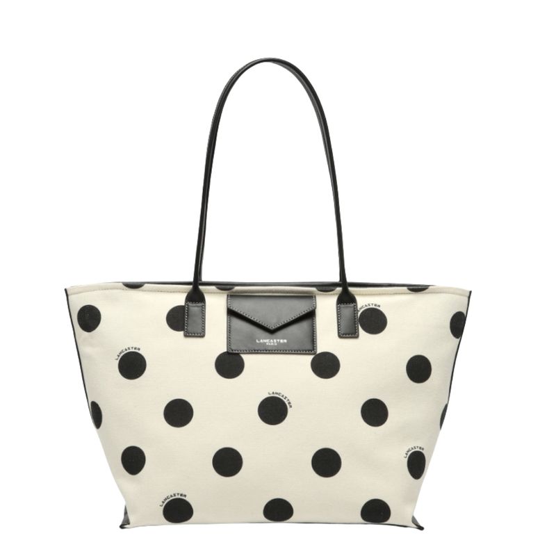 LANCASTER - Canvas KBA Mini shopping - Pois/Ecru