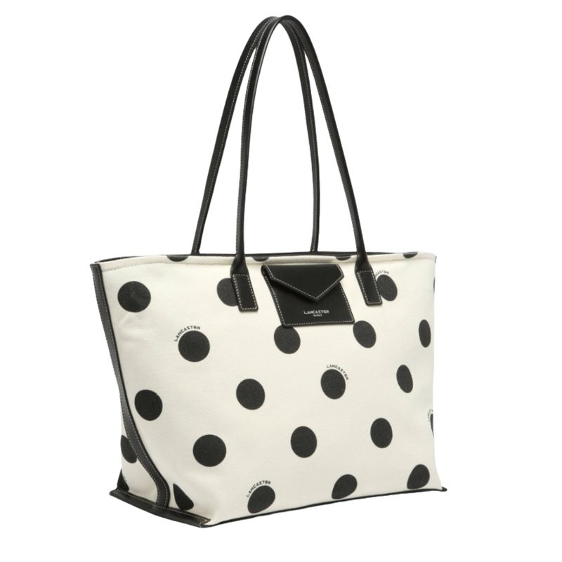 LANCASTER - Canvas KBA Mini shopping - Pois/Ecru