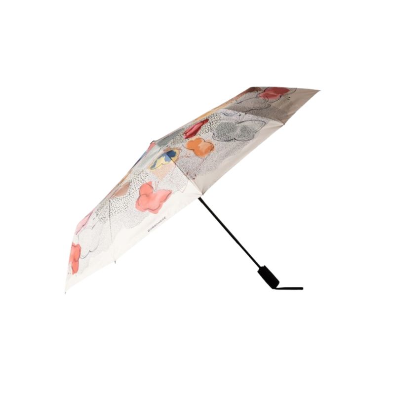 BORBONESE - Ombrello Mini Open Close - Panna/Op Naturale