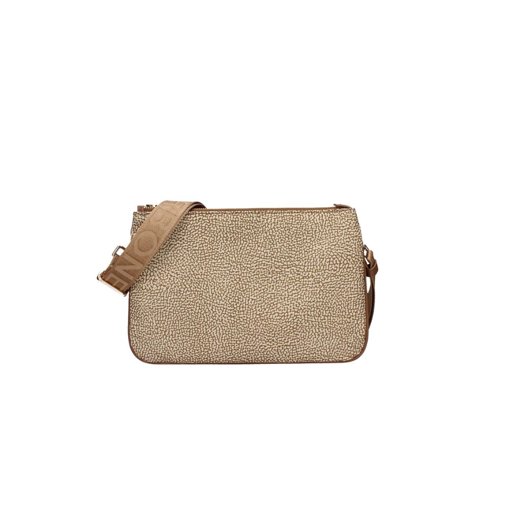 BORBONESE - Eco Line tracolla Doppia Zip Small Nylon - Beige/Marrone