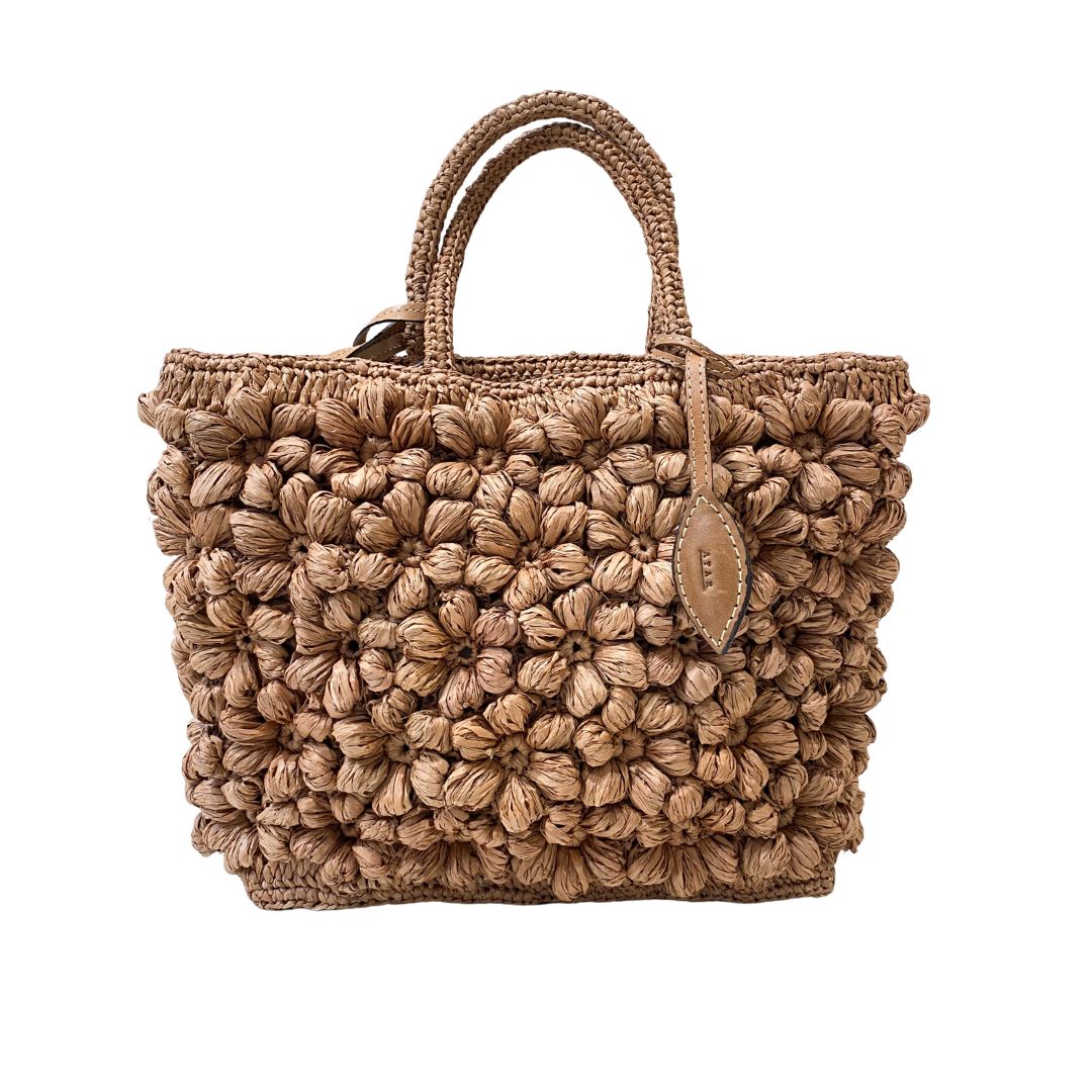 AFAR Flower S Rafia - Cognac