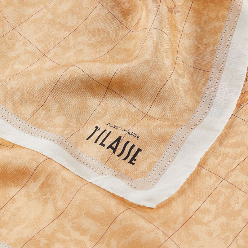 ALVIERO MARTINI - Foulard Geo Classic in seta 90x90 - Avorio