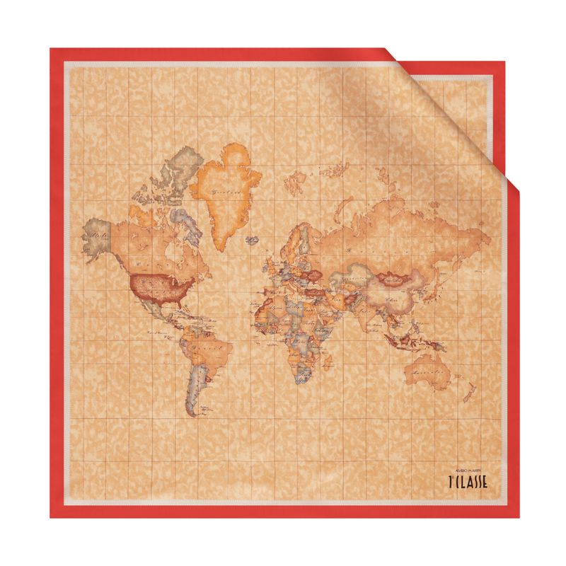 ALVIERO MARTINI - Foulard Geo Classic in seta 90x90 - Papavero