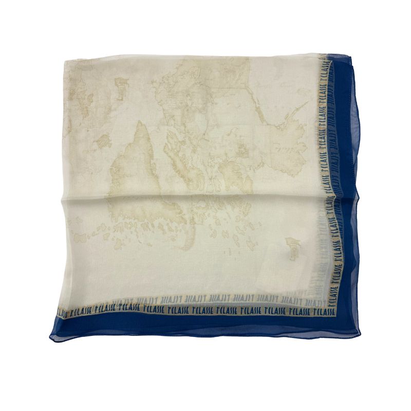 ALVIERO MARTINI - Foulard in seta Georgette Geo 90x90 - Sea Blue