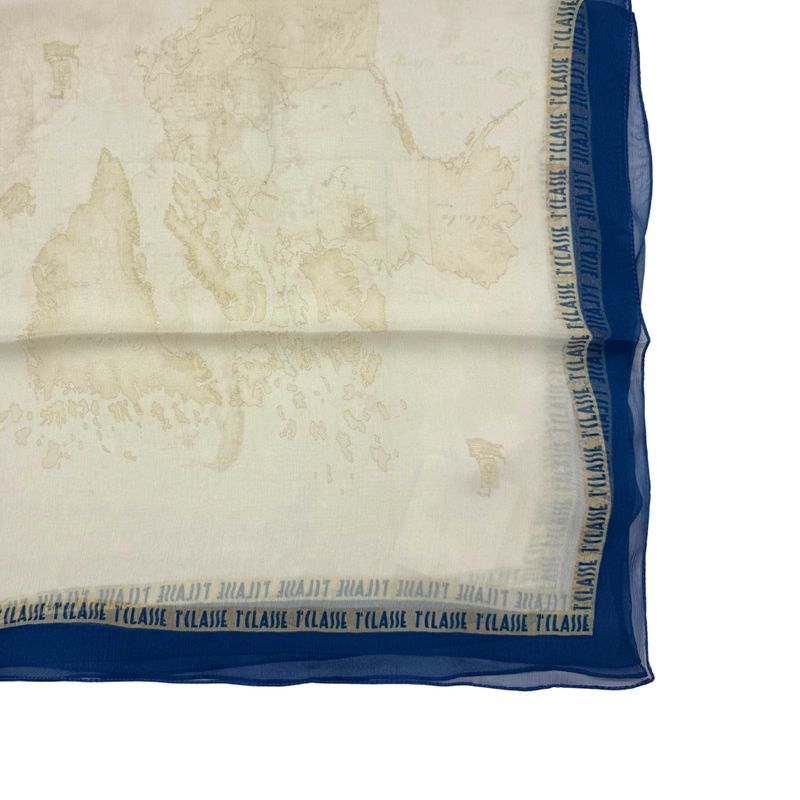 ALVIERO MARTINI - Foulard in seta Georgette Geo 90x90 - Sea Blue