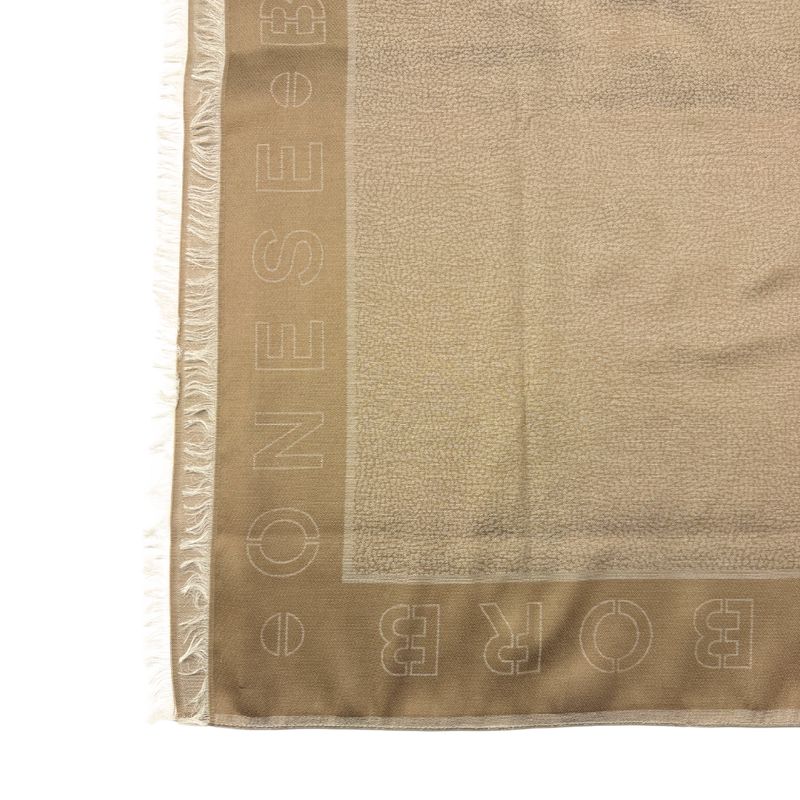 BORBONESE - Stola Op Logo outline 80x180 - Mandorla