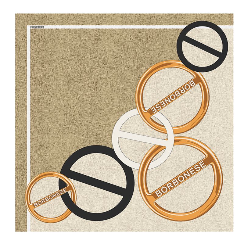 BORBONESE - Foulard Viti 90x90 - Beige/Sand