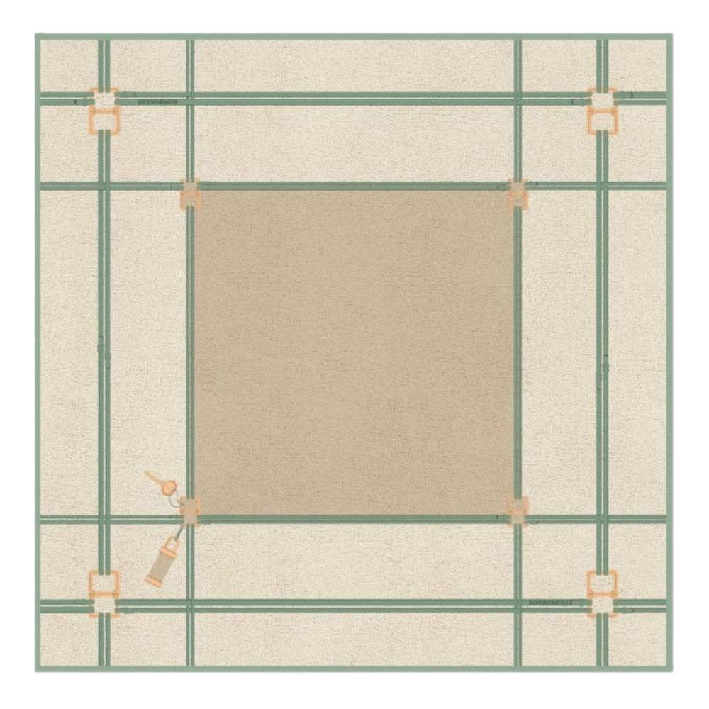 BORBONESE - Foulard Lucchetto 90x90 - Sand Beige