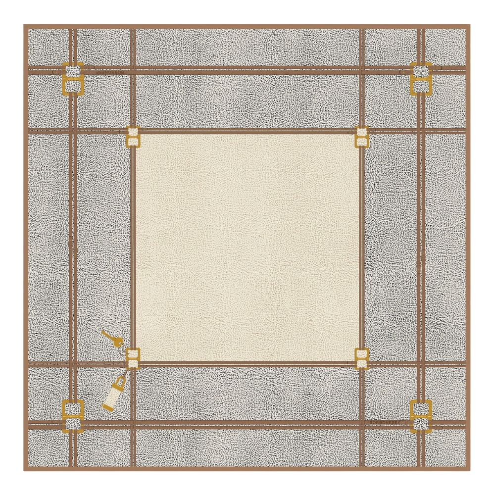 BORBONESE - Foulard Lucchetto 90x90 - Op Natural/Sand BORBONESE - Foulard Lucchetto 90x90 - Op Natural/Sand