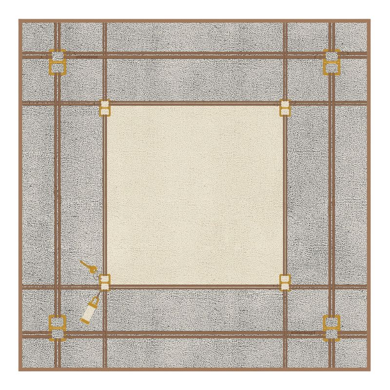 BORBONESE - Foulard Lucchetto 90x90 - Op Natural/Sand