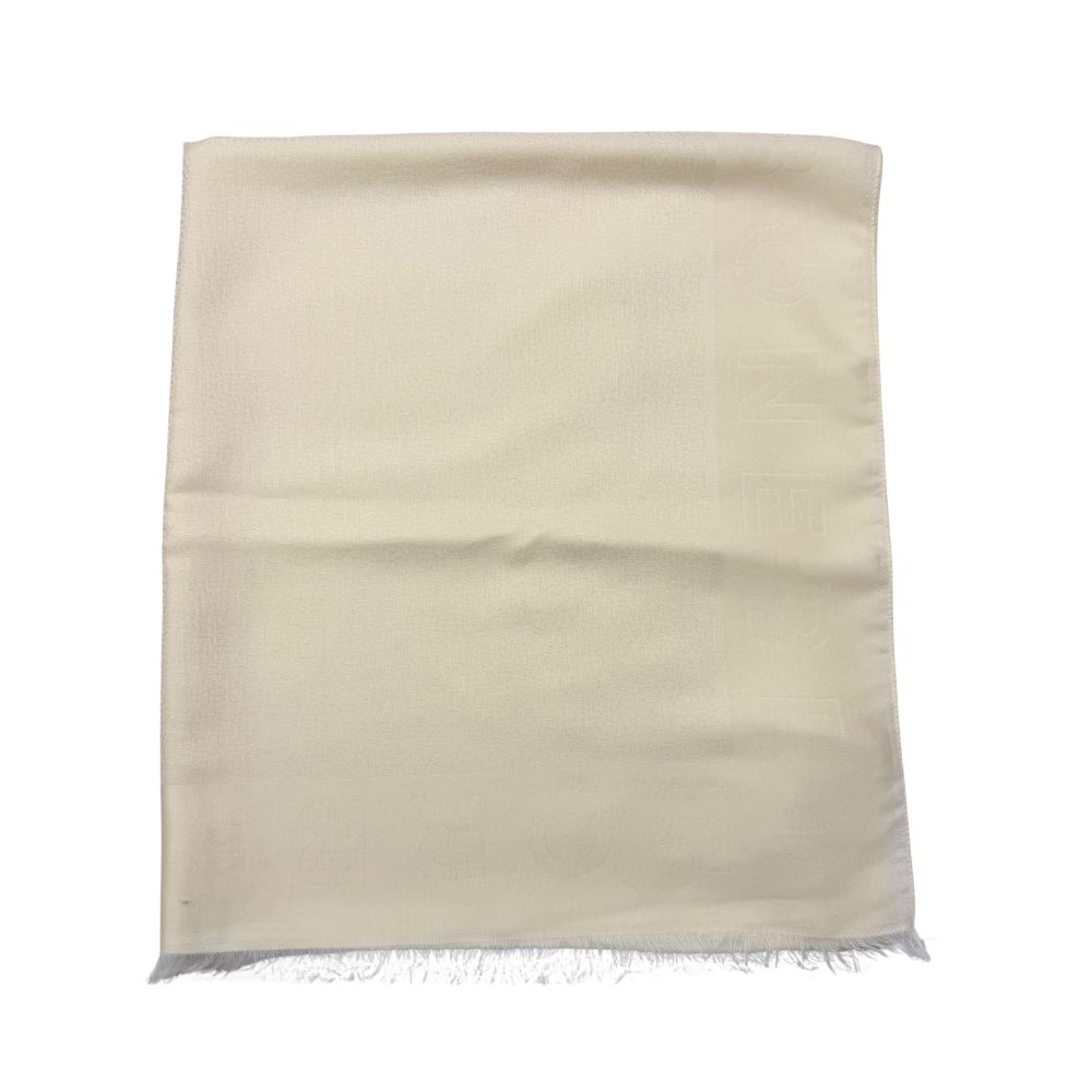 BORBONESE - Stola Op Logo outline 80x180 - White Cotton BORBONESE - Stola Op Logo outline 80x180 - White Cotton