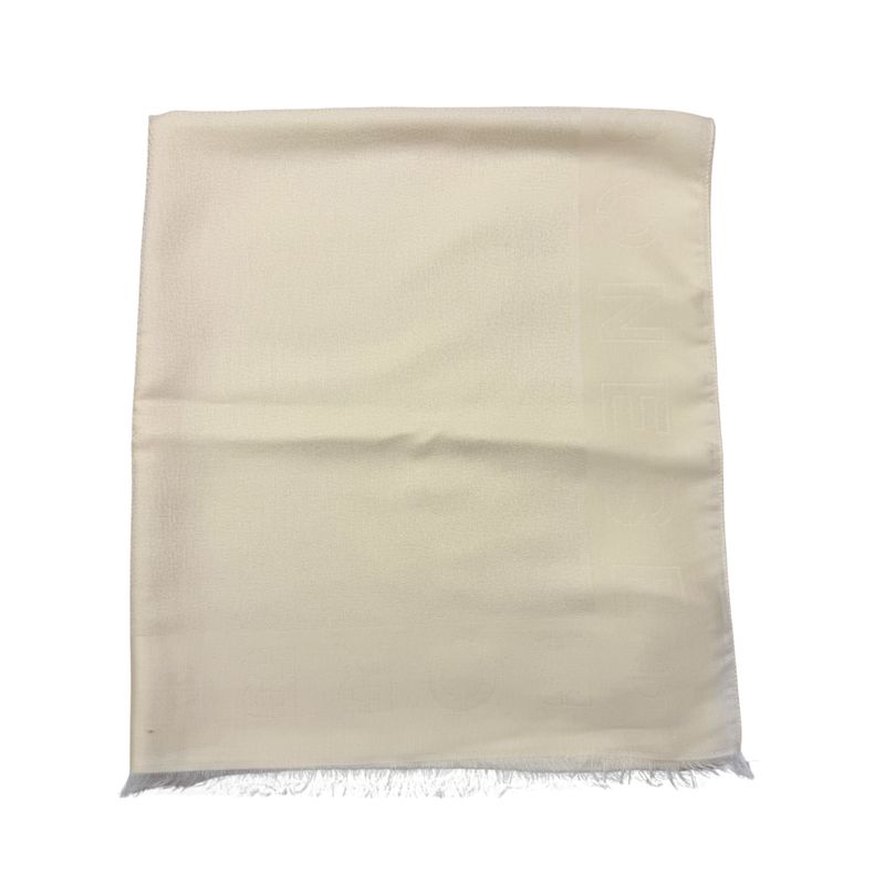 BORBONESE - Stola Op Logo outline 80x180 - White Cotton