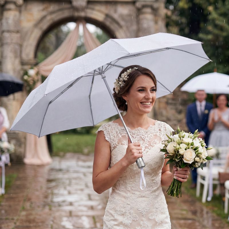DOPPLER - Ombrello sposa piccolo/pieghevole bianco