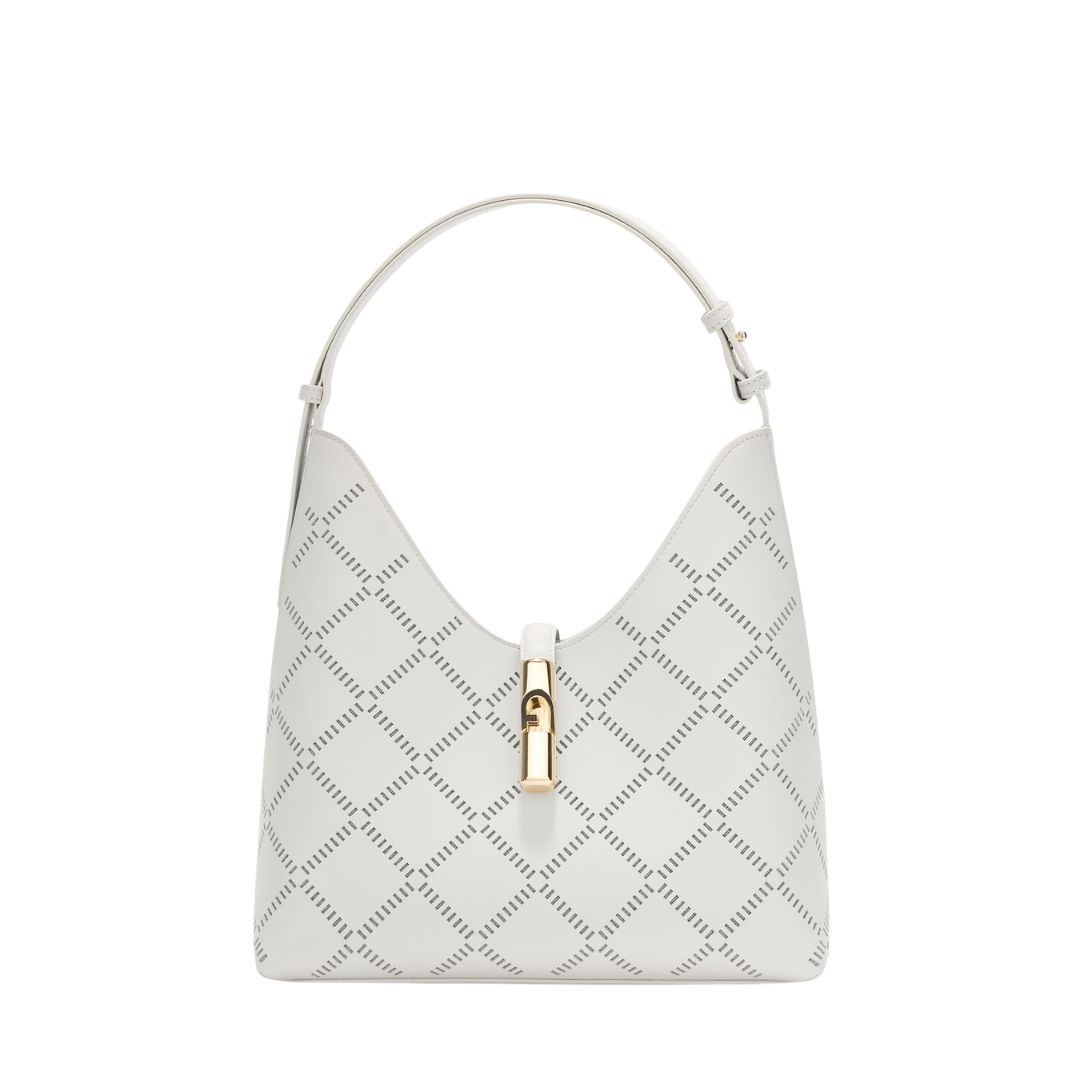 FURLA - Goccia sacca a spalla M traforata - Marshmallow