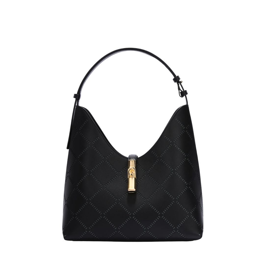 FURLA - Goccia sacca a spalla M traforata - Nero